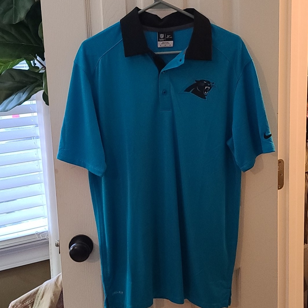 Men's Carolina Panthers nike polo dri fit